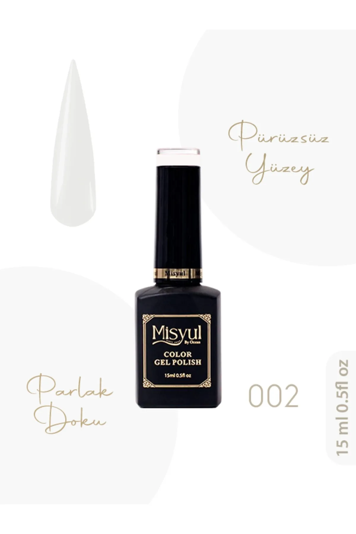 Misyul Kalıcı Oje 002, UV Led Kalıcı Oje Nail Art 15ml
