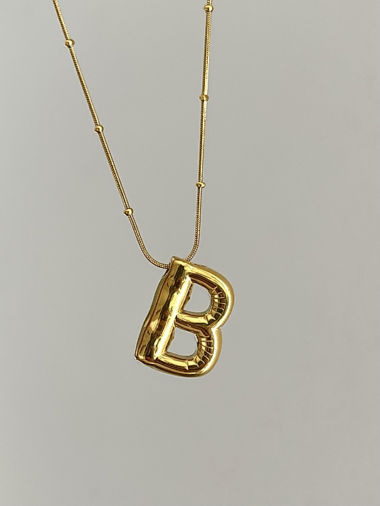 Çelik B Balon Harf Kolye