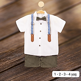 Papyonlu Askılı Şortlu Takım