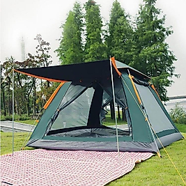 Tenteli Kamp Çadırı Otomatik Kuruma Nem Tutmaz 215x215x145 cm Yeşil Renk