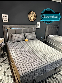 FÜME KARE ÇİFT KİŞİLİK ÇARŞAF SETİ