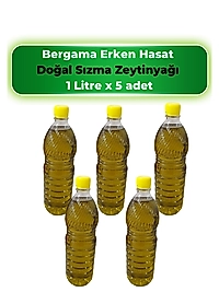 Bergama Erken Hasat Doğal Sızma Zeytinyağı 1 Litre x 5 adet