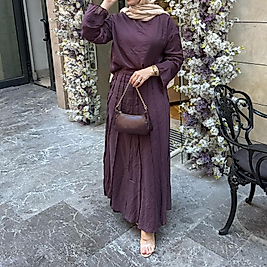 Tül Vual takım (mürdüm)