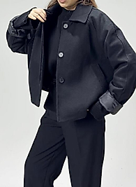 İçi Astarlı Kruvaze Kısa Kaşe