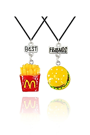 Best Friends Hamburger ve Patates Kızartması Arkadaşlık Kolyesi