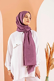Açık Mürdüm Kadın Organik Bambu Kraş Şal