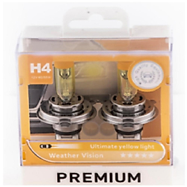 PREMIUM FAR AMPULU TAKIMI 12V H4 60/55W SARI IŞIK YELLOW (LİMON SARISI H4)