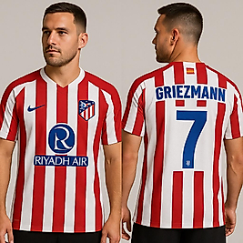 Atletico Madrid Griezmann 7 Numaralı Forma kumaşından tişört