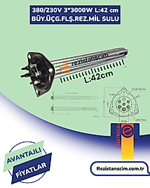 9 Kw ücgen Flanş B.Ücgen 42 Cm Bulaşık Makinesi Boiler Rezistans Elektrosan Marka (Empero 1000 lik Uyumlu )