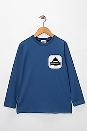 Erkek Çocuk Uzun Kollu Bisiklet Yaka "Anka"  Baskılı Tişört Mevsimlik Pamuklu