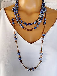 SODALİT ÜÇLÜ KOLYE