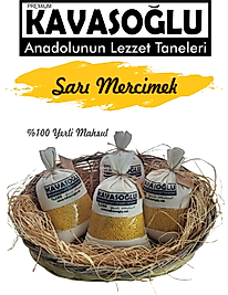 Kavasoğlu Sarı Mercimek 2kg Bez Torba