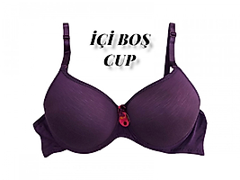 Liza Jakarlı Nefes Alan İçi Boş Cup Sütyen Mor