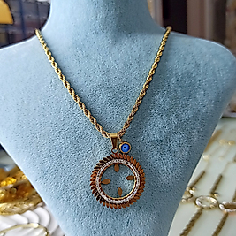 Çelik Gold Çeyrek Çerçeveli Kolye