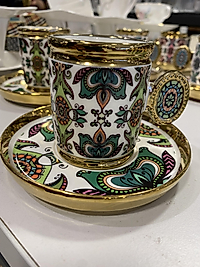 Altı kişilik porselen kahve fincan seti