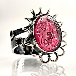 ANTİK ABRAXAS İNTAGLİO CAM YÜZÜK