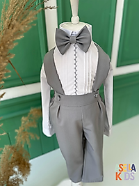 Erkek Çocuk Gri Renk Salopet Takım