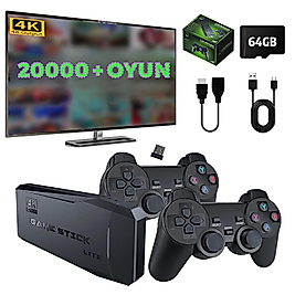 Nostalji Kablosuz Çift Kol Oyun Konsolu Uyumlu 4k-hdmı 20000 Oyunlu