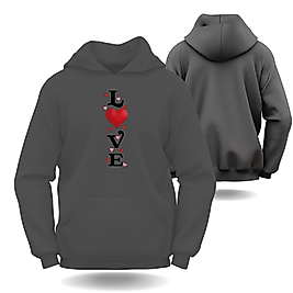 Love Kalp Modeli Slimfit Kapüşönlu Hoodie Erkek kadın Sweatshirt