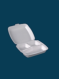 Üç Gözlü Kapaklı Köpük Tabldot 200 ADET ( KDV DAHİL )