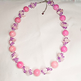 Pembe Kuvars Tasarım Kadın Kolye