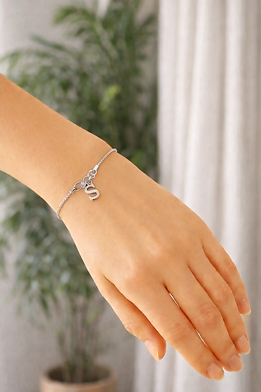 Çelik Silver Harf Bileklik (Unisex)
