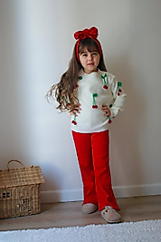 Kiraz Desenli Kız Çocuk Kombin