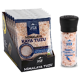SAYGIN HİMALAYA TUZU 500 GR. ÖĞÜTMELİK 6'LI PAKET + 110 GR. DEĞİRMEN