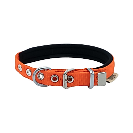 Doggie Dokuma Softlu Sade Köpek Boyun Tasması Turuncu 2 x 30 - 35 cm