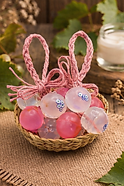 Pembe Üzüm Figürlü El Yapımı Kokulu Sabun Seti