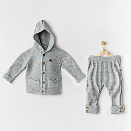 Knitwear 2'li Triko Takım Grey Melange