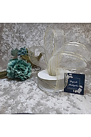 2.5 Cm Özel Desen Şifon Gold Şerit Kurdale 20 mt