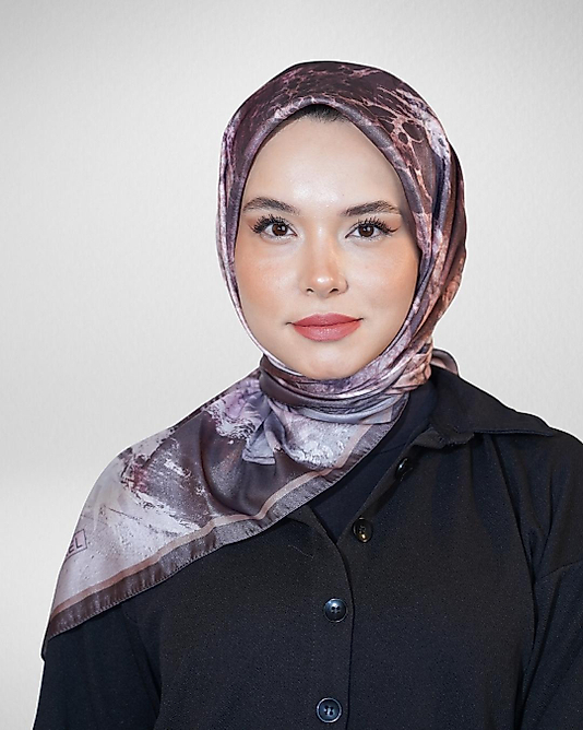 Dijital Kristal Eşarp Pastel Mermer Desenli