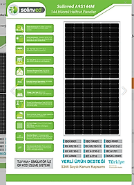 SOLİNVED 545W HALF CUT MONOKRİSTAL GÜNEŞ PANELİ A CLAS