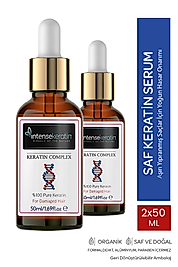 Aşırı Yıpranmış Saçlar için Saf Keratin Serum 2x 50 ML Yanan Saç Serumu, Yoğun Bakım Onarıcı Mat Saç