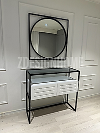 85 CM AYNA, 90X35X100 CM DRESUAR SİYAH (RAF FÜME CAM)  Z18