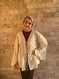 İki Bağcıklı Rus Keten Kimono