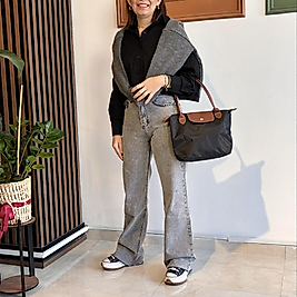 Siyah oversize gömlek