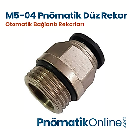 M5-04 mm Pnömatik Düz Rekor