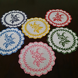 Soft Çiçekli Kokteyl Peçetesi 6'lı Set