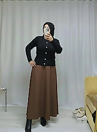 Scuba etek kahverengi