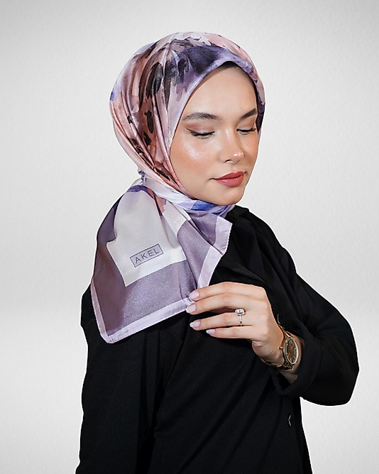 Dijital Kristal Eşarp Pastel Çiçek Desenli