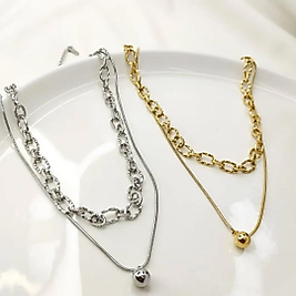 Topçuklu Zincir Gold Çelik Kolye