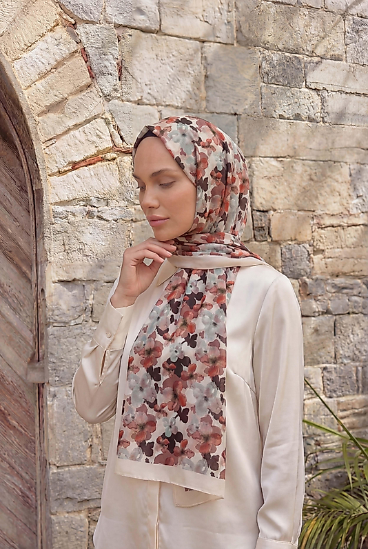 ALFA SİLK ŞAL PASTEL ÇİÇEK DESEN-2