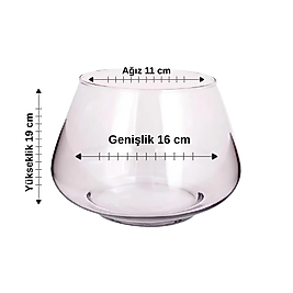 Özel Kesim Cam Fanus Ağız 17 cm Genişlik 23 cm Yükseklik 17 cm