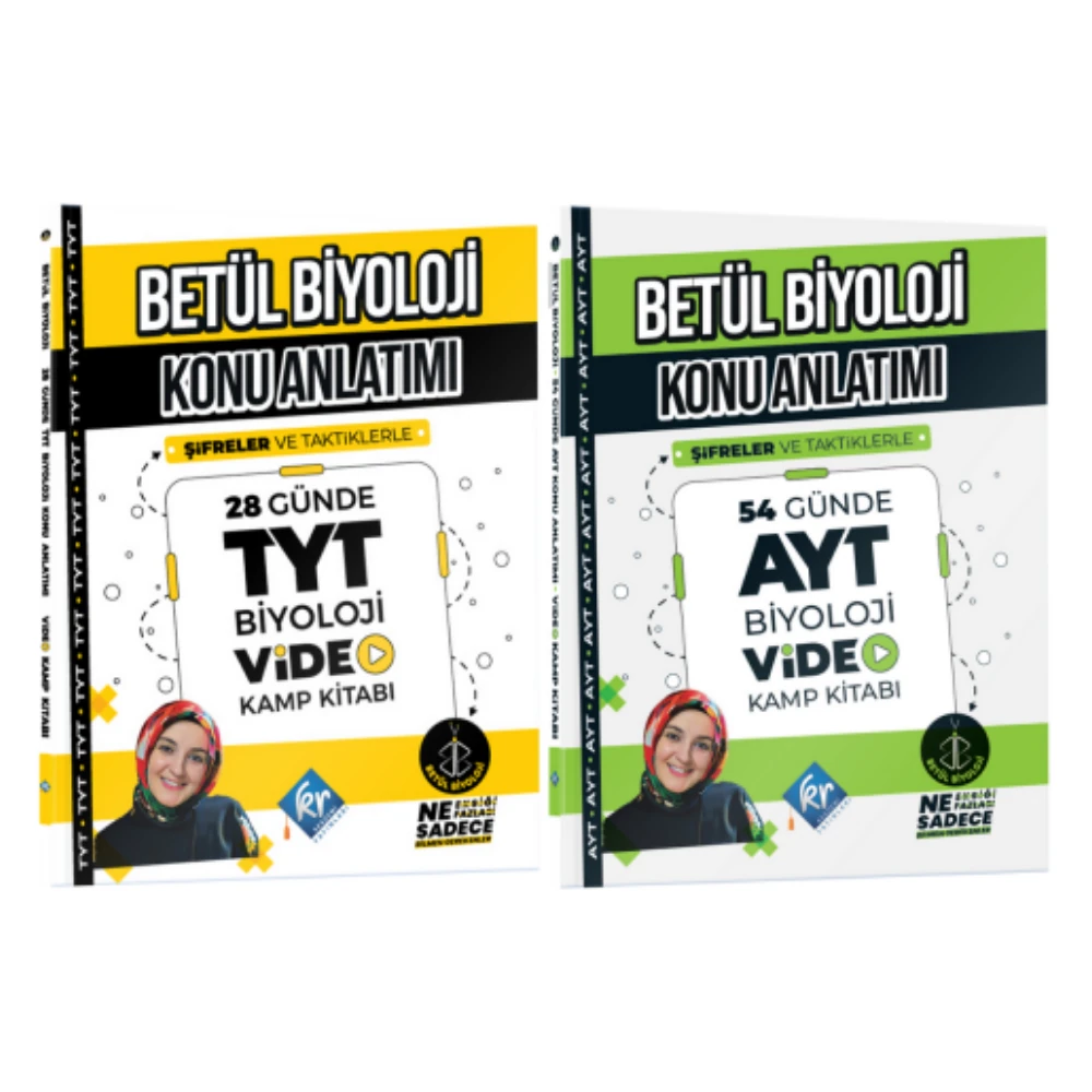 Betül Biyoloji Konu Anlatımı TYT - AYT Biyoloji Video Kamp Kitabı Seti KR Akademi Yayınları