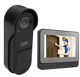Video Kapı Zili Kablosuz Gece 1080 P 8MP 170 ° Geniş Açı İki Yönlü Konuşma IP66 4.3 Inç Ekran Video Kapı Zili İnterkom Sistemi Ev Güvenlik için