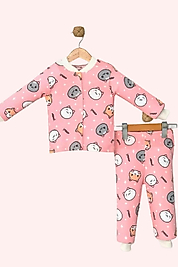 Kız Çocuk Pijama Takımı – Kedi Desenli 2’li Set (2-5 Yaş)