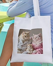 Kedi Baskılı Tasarım - Bez Çanta