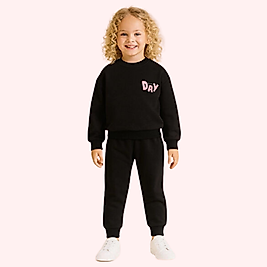 Kız Çocuk 1-5 Yaş Siyah İki İp İkili Takım